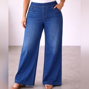 HALARA Wide Leg Blue Jeans for Women